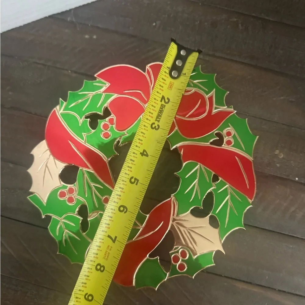 Vintage Christmas Holly Wreath Trivet